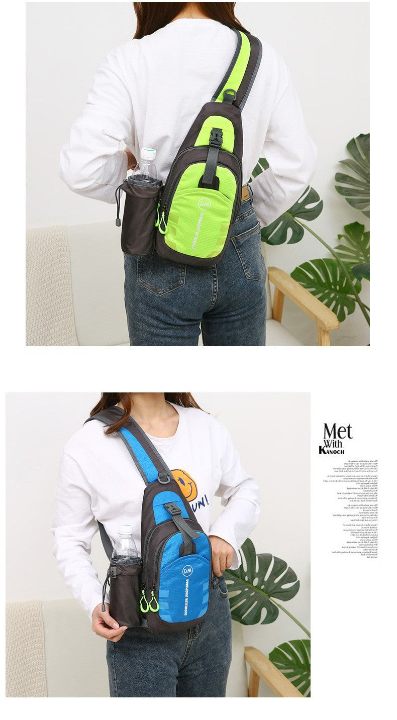 Men's Casual Crossbody Bag Unisex Outdoor Water Bottle Shoulder Bag Multi-functional Travel Waist Bag Fashion Men's Chest Bag Ox