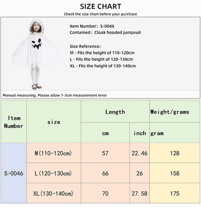 New Halloween Adult Funny Cape White Ghost Cloak Glowing cloak in the darkness Cosplay Costume Masquerade Carnival Cloak