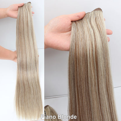 Cabelo Sintético Russo Liso de 65cm 200g, Extensões de Cabelo de Fibra com Bio Proteína Resistente ao Calor, Rabo de Cavalo para Cosplay
