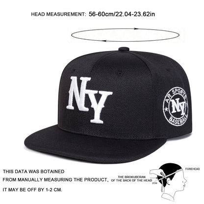 Unisex NY Letter Embroidery Hip-hop Hats Spring and Autumn Outdoor Adjustable Casual Baseball Caps Sunscreen Hat Sports Cap