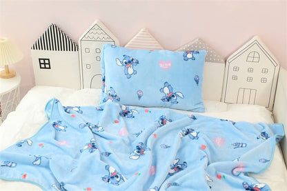 Manta Fofa do Stitch, Manta Quente de Flanela, Fronha com Estampa Estilo Japonês, Colcha para Quarto, Sofá, Cama de Menina