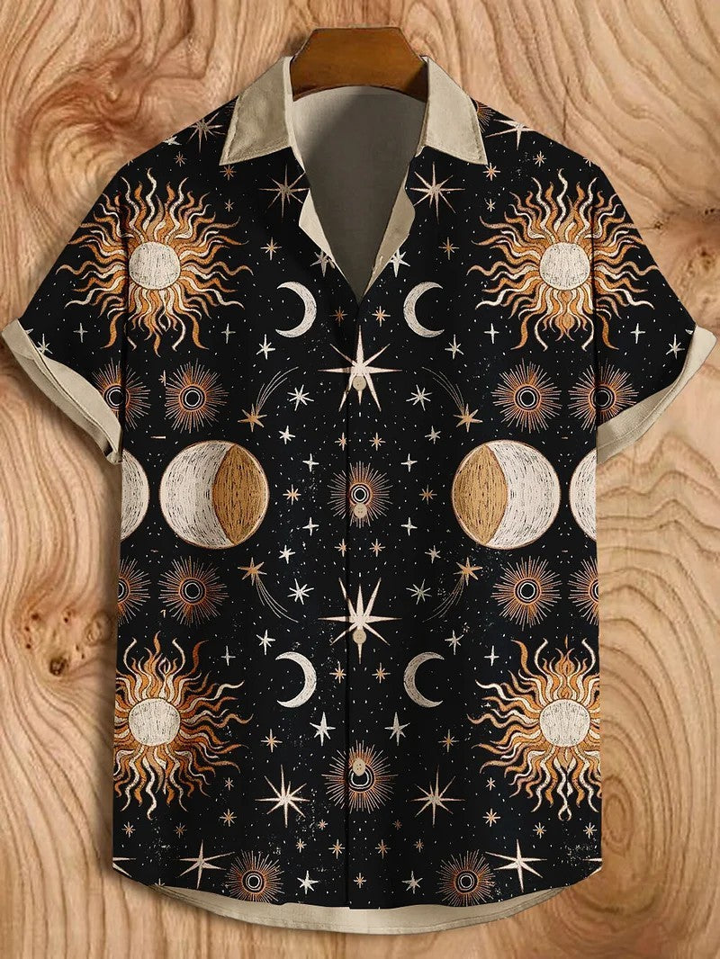 Men's beautiful graphics Shirts Fashion Short Sleeve Button Down Lapel Shirts For Summer Oversized Tops Casual Hawaiian Shirts