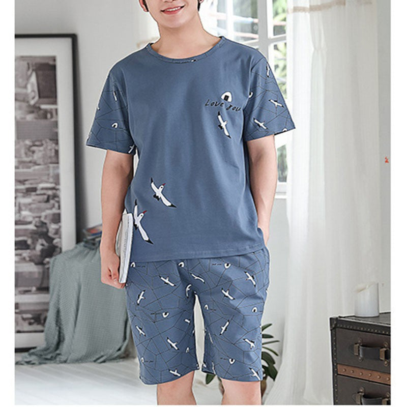 2 Piece Set Sleepwear Men Large Size Youth Pajamas Striped Bear Home Wear Man Nightwear Loungewear Comforts Breathable Casual