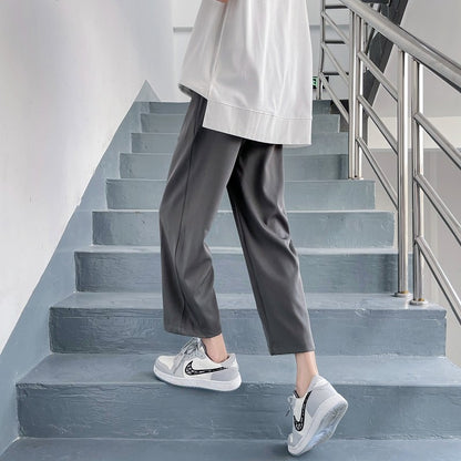 2025 Loose Men's Suit Solid Color Blazers Formal Office Pants Business Trousers Community Fashion Dress Korean Male Clothing X40