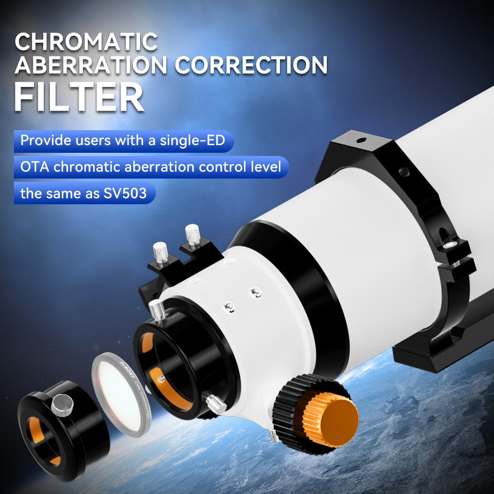 Svbony SV48P 102mm Telescópio Refrator Acromático OTA com Foco Dual-Speed RAP de 2.5" e Placa de Montagem em Cauda de Andorinha