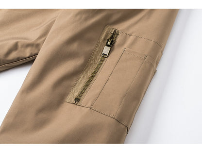 MAGCOMSEN Men's Aviator Jackets Thick Warm Orange Lining Bomber Jackets Fall Winter Casual Windproof Coats