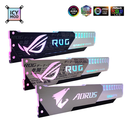 Suporte para GPU de Alumínio Aorus 5V3Pin VGA Holder RGB MSI ROG NVIDIA A-RGB Suporte Horizontal para Placa de Vídeo Metal AURA 12V