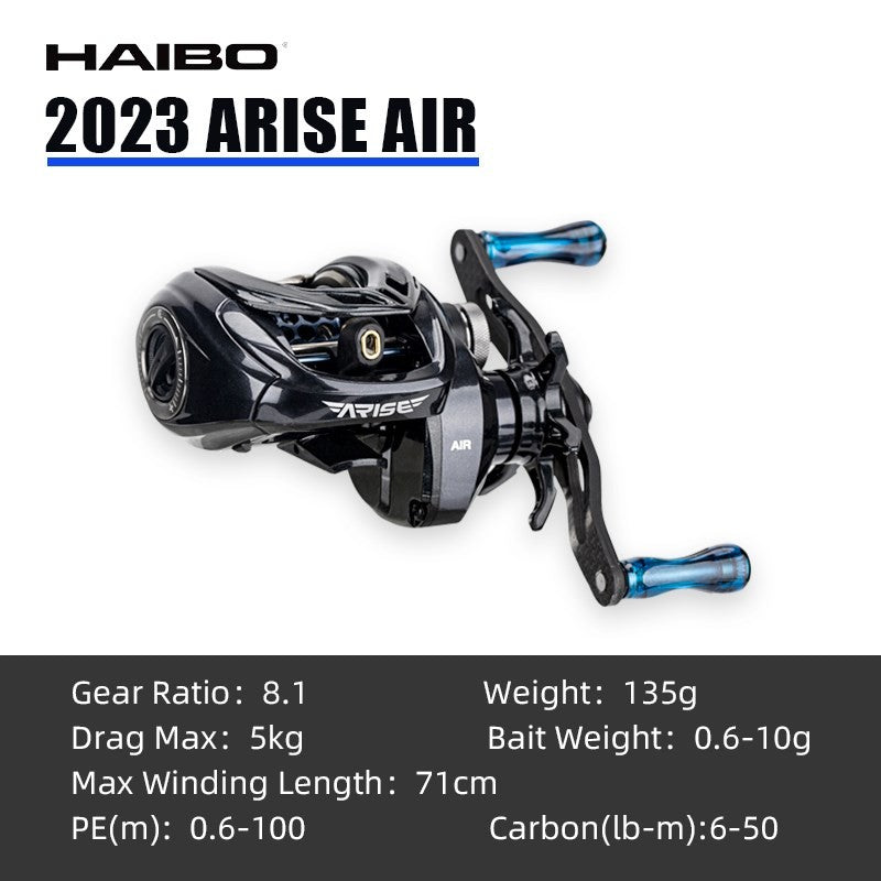 Haibo 25/23 NEW ARISE AIR/ELITE AMC+ Carretilha De Pesca Baitcasting Manivela De Fibra De Carbono 11B+1RB Long Casting
