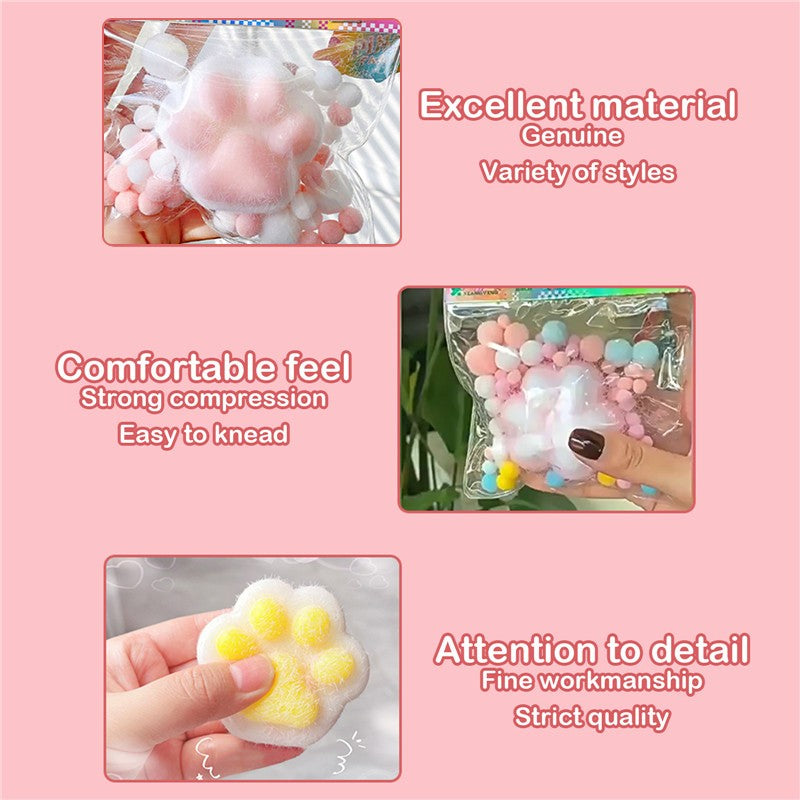 Dropshipping Fidget Toy Mini Squishy Toys Kawaii Plush Soft Cat Paw Transparent Silicone Cube Stress Relief Squeeze Toy
