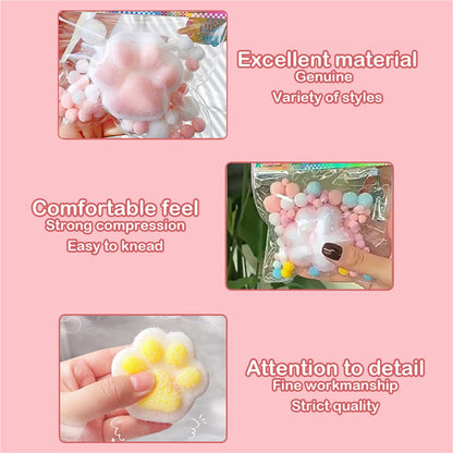 Dropshipping Fidget Toy Mini Squishy Toys Kawaii Plush Soft Cat Paw Transparent Silicone Cube Stress Relief Squeeze Toy