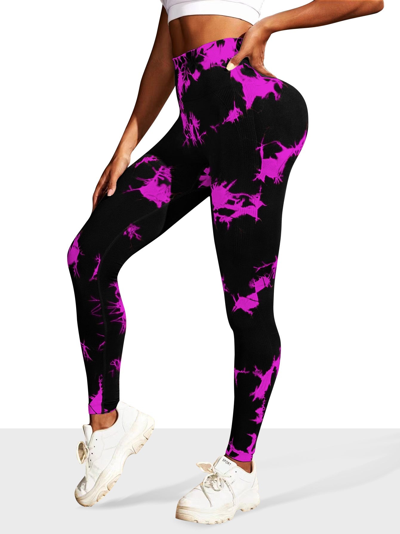 Women's Seamless Tie-dye Yoga Pants High Waist Soft Comfortable Gym Fitness Sportswear Workout Leggings Tights