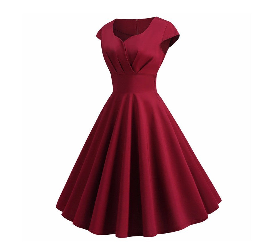 Summer Dress Women Hepburn Vintage Rockabilly Pin Up Dress Robe Femme Casual Ret