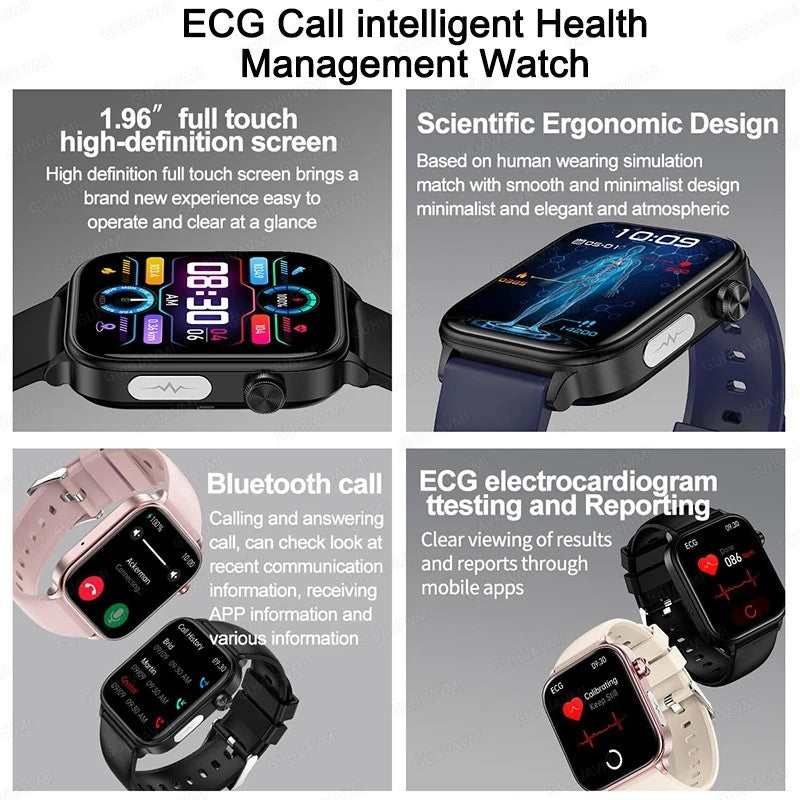 2025 Novo Para XIAOMI ECG+PPG Gordura Sanguínea Ácido Úrico Saúde Smartwatch Masculino Feminino Frequência Cardíaca Pressão Arterial Chamada Bluetooth Relógio Inteligente