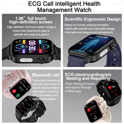 2025 Novo Para XIAOMI ECG+PPG Gordura Sanguínea Ácido Úrico Saúde Smartwatch Masculino Feminino Frequência Cardíaca Pressão Arterial Chamada Bluetooth Relógio Inteligente