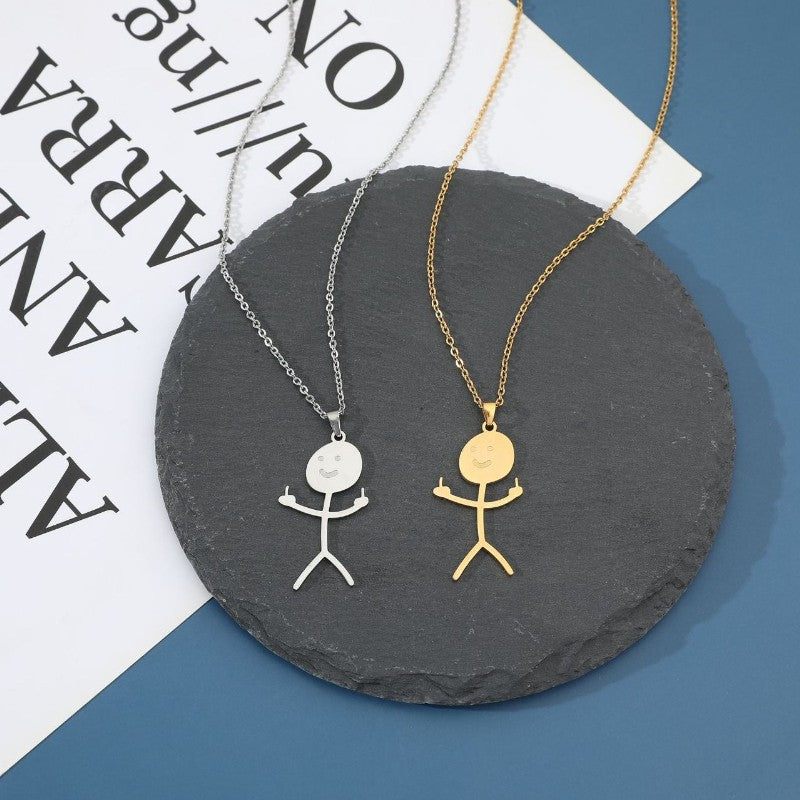 Colares de Rock Punk para Homens, Colar Masculino com Personagem de Grafite Criativo Engraçado, Joias para Festa, Presentes de Aniversário para Casais, Atacado