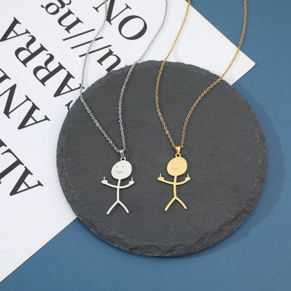 Colares de Rock Punk para Homens, Colar Masculino com Personagem de Grafite Criativo Engraçado, Joias para Festa, Presentes de Aniversário para Casais, Atacado