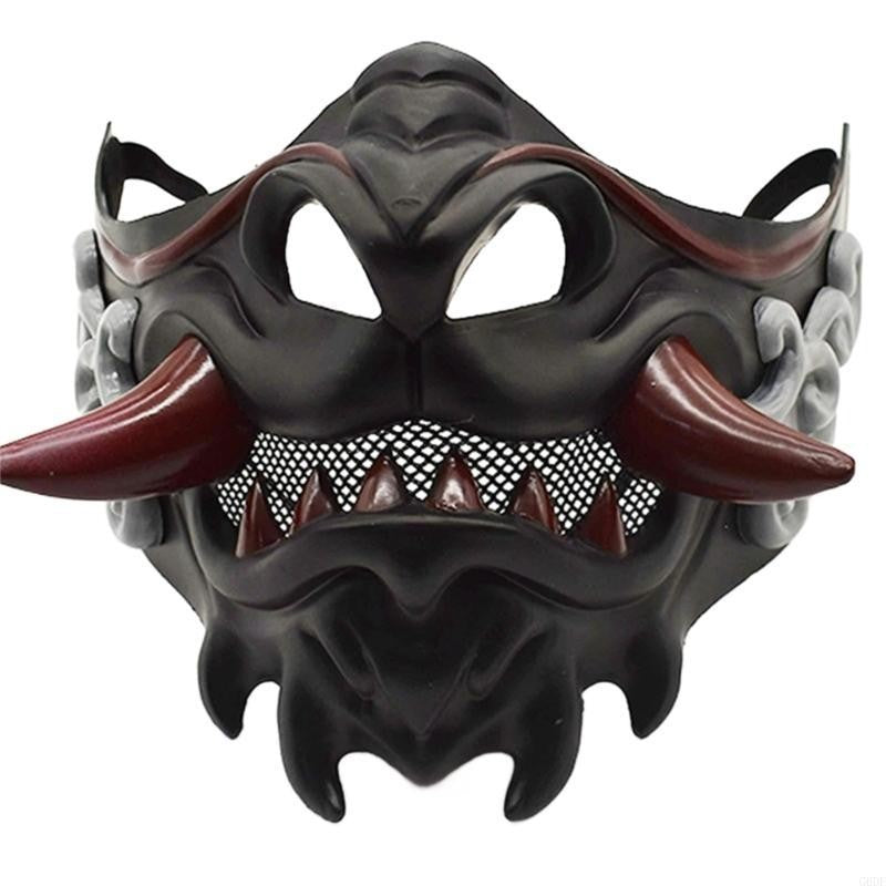 Devil Samurais Mask Halloween Cosplay Mask Half Face Mask Masquerade Mask Party Mask Japanese Mask for Carnivals