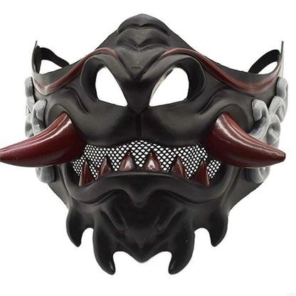 Devil Samurais Mask Halloween Cosplay Mask Half Face Mask Masquerade Mask Party Mask Japanese Mask for Carnivals