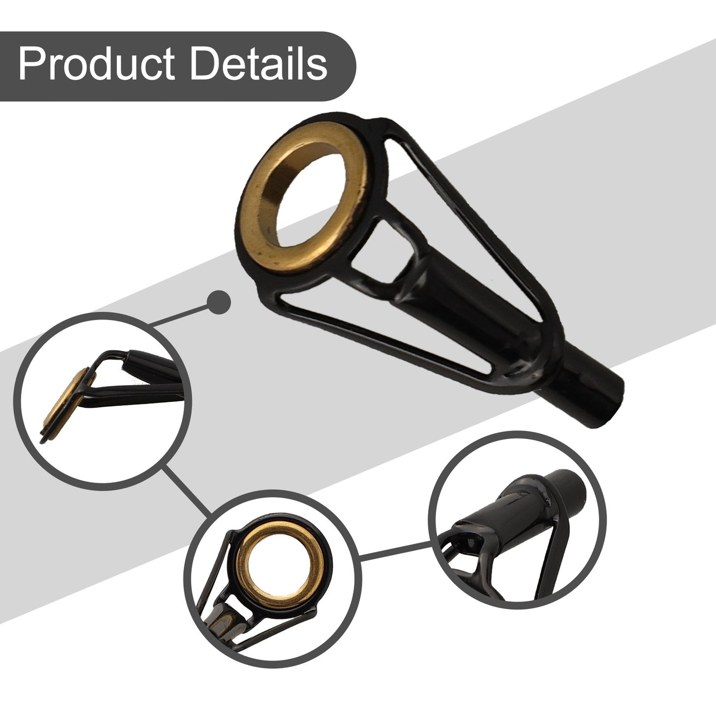 Kit de Reparo de Varas de Pesca com Guias, Vara de Pesca, Anéis de Linha, Ferramenta de Reparo de Varas, Peça de Estrutura de Aço Inoxidável (1 unidade)