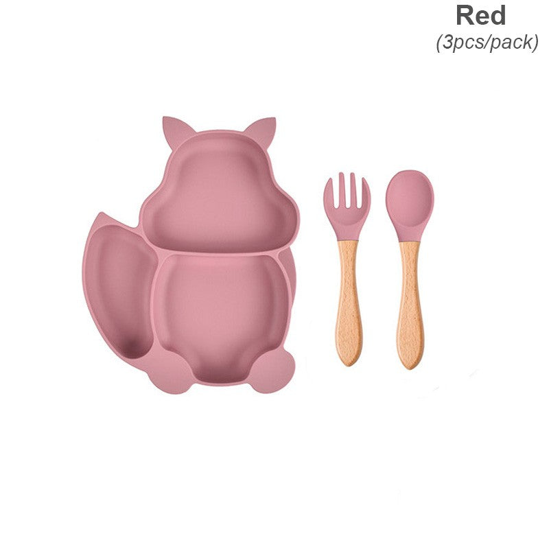 Baby Silicone Sucker Bowl Plate Cup Bibs Spoon Fork Sets Children Tableware Baby Feeding Dishes Sets Personalized Name BPA Free