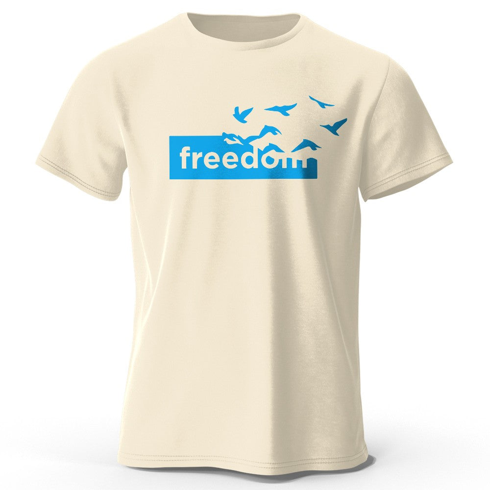 Men's The Freedom Letter Printed T-Shirt 100% Cotton Oversized Funny Graphic Tees for Men Women Summer Tops