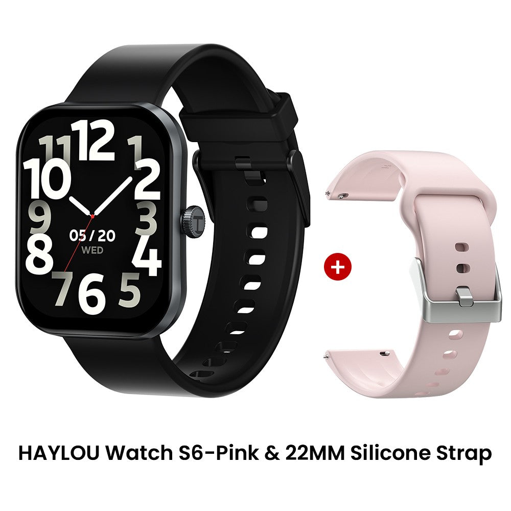 Smartwatch HAYLOU Watch S6 Tela HD de 2,01" Smartwatch Chamadas de Voz Bluetooth Monitoramento Fitness à Prova D'Água IP68