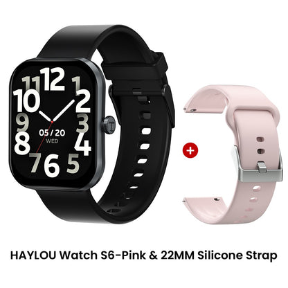 Smartwatch HAYLOU Watch S6 Tela HD de 2,01" Smartwatch Chamadas de Voz Bluetooth Monitoramento Fitness à Prova D'Água IP68