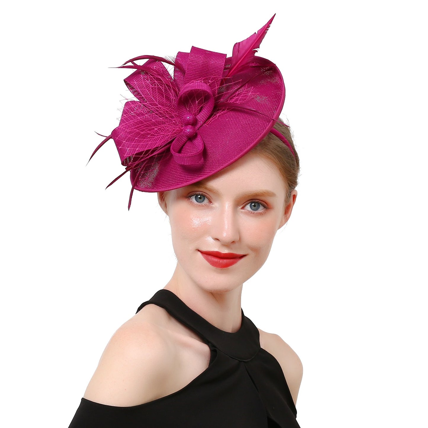 Fascinators de Luxo Kentucky Derby Chapéu de Igreja Design de Pérolas em Tela Laço Máscara Acessórios de Cabelo para Mulheres Senhoras