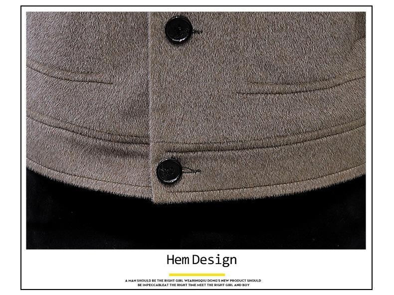 Autumn Winter Short Woolen Coat Merino Wool Men Korean Mink Imitation Jacket Trendy Heavy Clothes Mens Overcoat Heren Jas