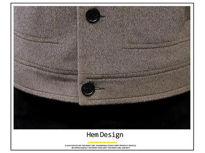 Autumn Winter Short Woolen Coat Merino Wool Men Korean Mink Imitation Jacket Trendy Heavy Clothes Mens Overcoat Heren Jas