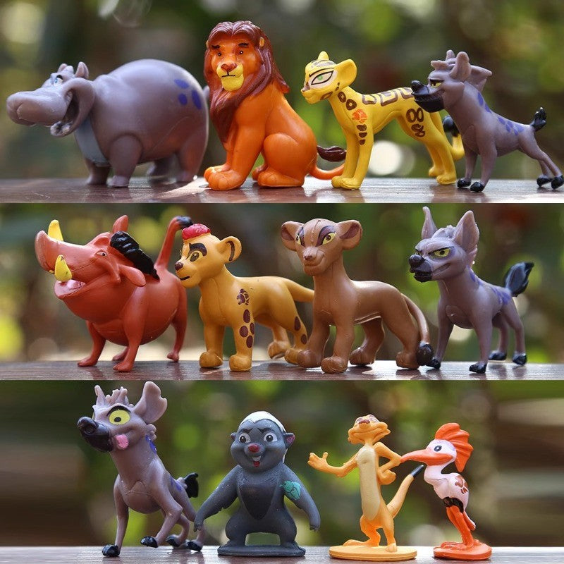 12pçs/lote 4cm Rei Leão Simba Mufasa Kiara Pumbaa Timão Rafiki Figuras PVC Bonecos Estátua Brinquedo Modelo Colecionável Presente de Aniversário Infantil