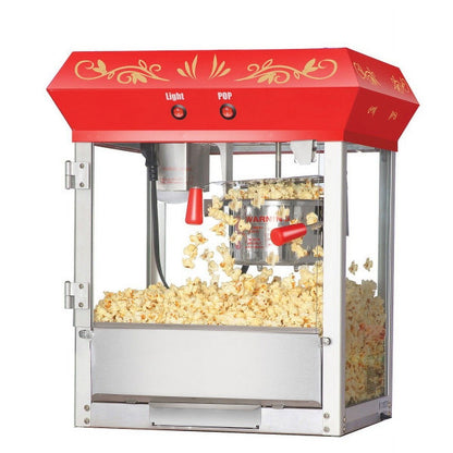 Máquina Elétrica Comercial de Pipoca de Bancada com Panela de 6 onças Bandeja Aquecida para Cinema Festas Eventos