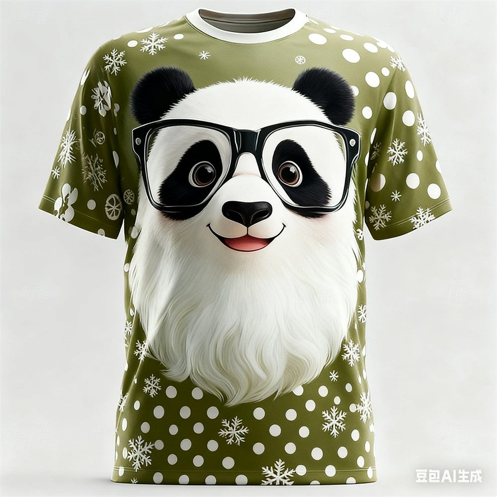 Christmas Men's T-shirt Animal 3D pattern printed Men's women's round neck T-shirt quick-dry t shirt for man Unisex y2k clothing