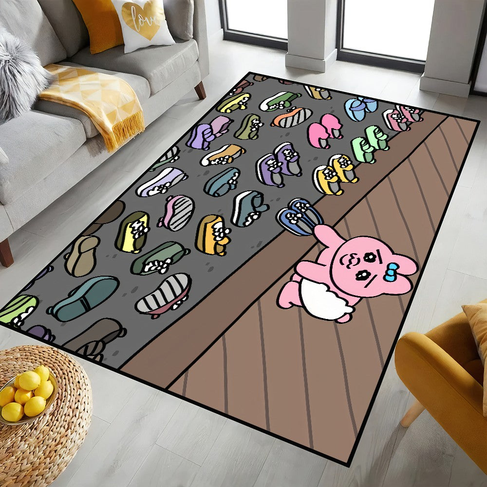 funny cartoon rabbit o-Opanchu U-Usagi small carpet Rug Home Decor Bedroom Mat Hallway Balcony Entrance Doormat Decoration