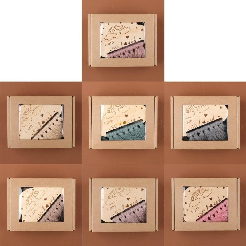 5Pcs Baby Soothing Doll Toy Burp Cloth Pacifier Chain and Teether with Tassels Board for Comfortable Teeth Care