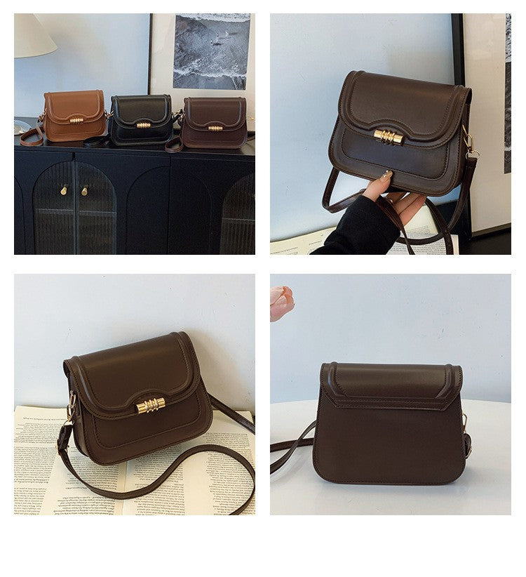 Latest Retro Crossbody Bag for Women High End Fashion Saddle Shoulder Handbag Unique Design