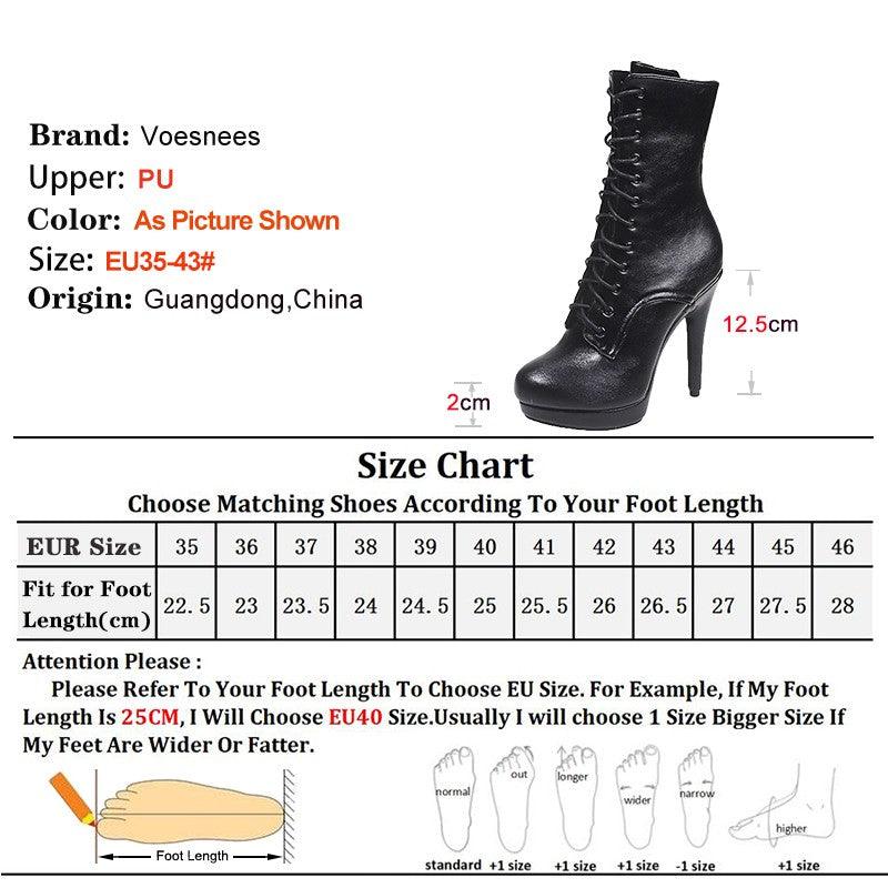 Elegant Boots and Ankle Boots for Women 12.5CM Black Matte Female High Heel Stripper Heels Round Toe Short Boots Footwear