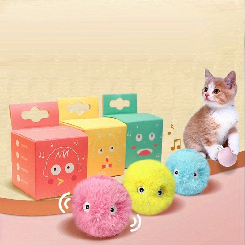 Bola Interativa 1/3 Peças Brinquedos Inteligentes para Gatos e Cães Pelúcia Elétrica Catnip Brinquedo de Treinamento para Gatinhos Produto para Animais de Estimação com Som de Toque Bola Que Ronrona