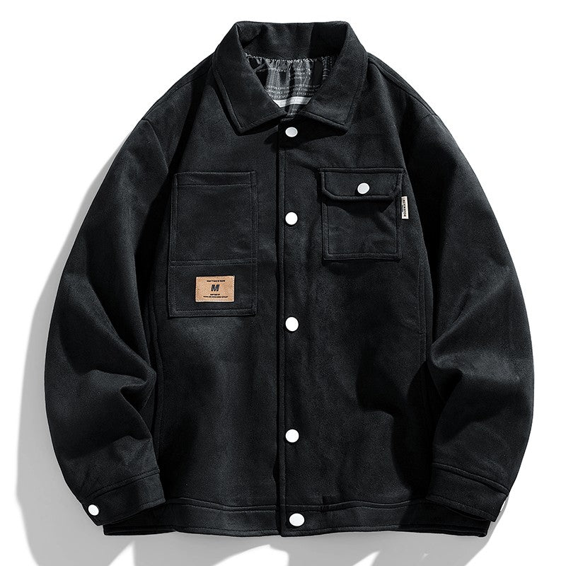 Leather Jacket Men Suede Coats Pocket Windbreaker Oversized 6XL 7XL 8XL Plus Size Street Moto Autumn Brand Waterproof Softshell