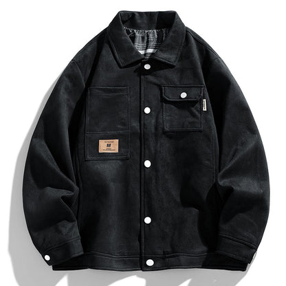 Leather Jacket Men Suede Coats Pocket Windbreaker Oversized 6XL 7XL 8XL Plus Size Street Moto Autumn Brand Waterproof Softshell