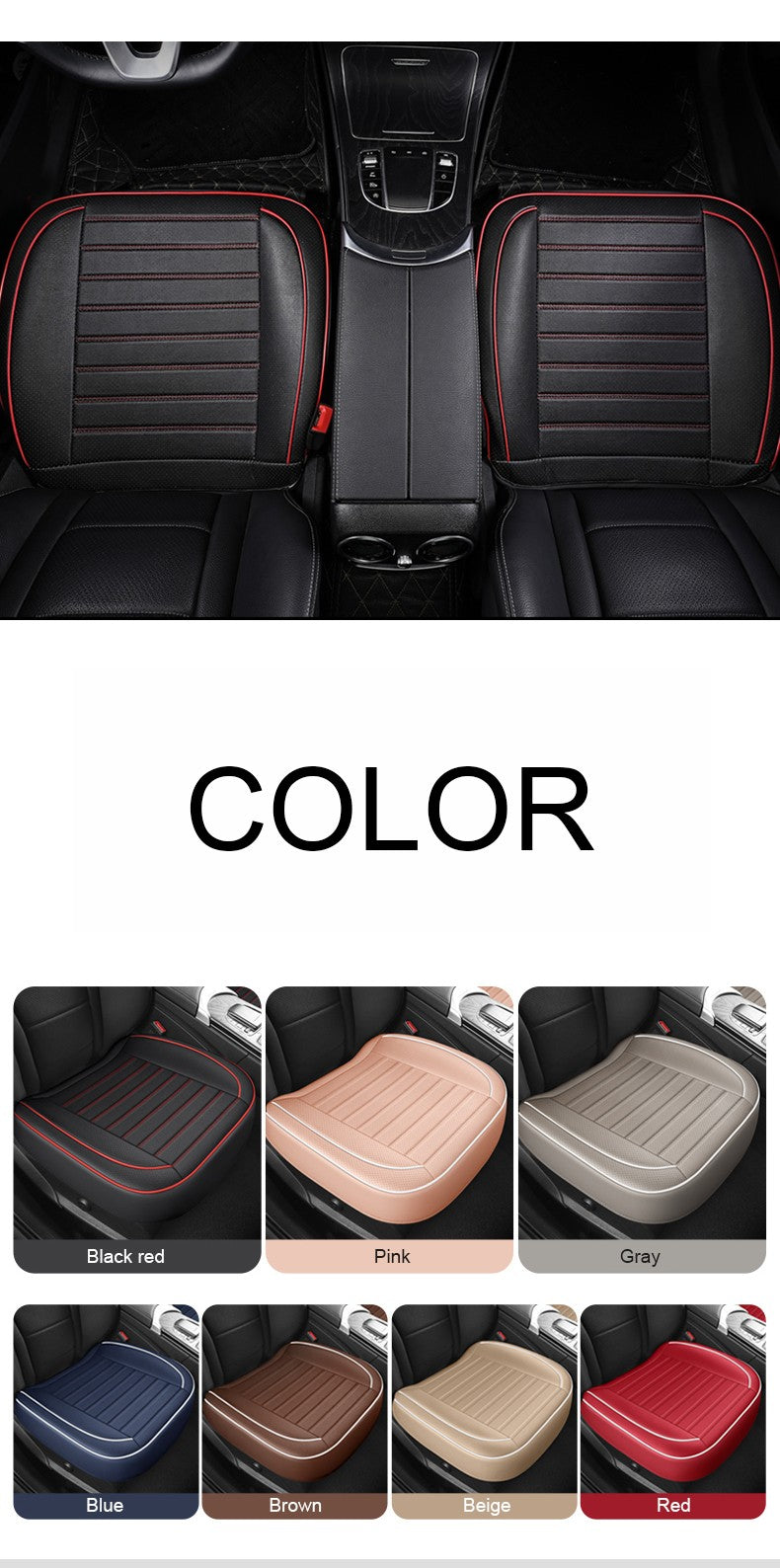 1Pcs PU Leather Car Universal Seat Cover Interior Auto Seat Kits Cushion Four Seasons Protector Mat Front Rear Rows Accessories