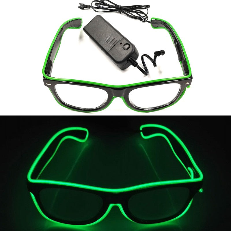1PC Light Up LED Glasses Glow Sunglasses EL Wire Neon Glasses Glow in The Dark Party Supplies Neon Party Favors for Adults