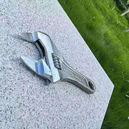 Chave Ajustável Ultrafina com Abertura Larga, Cabo Curto, Mini Chave de Macaco, Escala a Laser, Chave Revestida de Borracha para Ferramenta de Banheiro