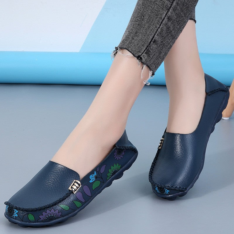 New Moccasins Women Flats Spring Female Leather Loafers Slip on Ballerina Women Casual Shoes Zapatos Mujer Plus Size 35-46