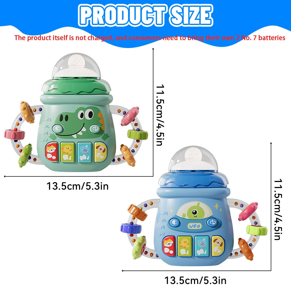 Baby Musical Feeding Bottle Pacifier For 6M+ Newborn Soft Teether Rattles Educational Toy Mobile Soothing Vocal Music Toys