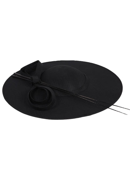 Sinamay Weddings Fascinators Hats For Women Ladies Large Big Brim Cocktail Church Tea Party Dress Fedoras Hat With Bow Feather