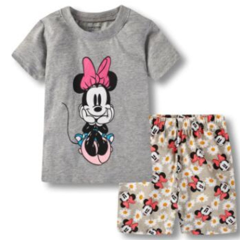 Hot Summer Pyjamas Suit Pink Minnie kids Sleepwear Boys Pijamas Cotton Nightwear Clothes Pajamas Sets