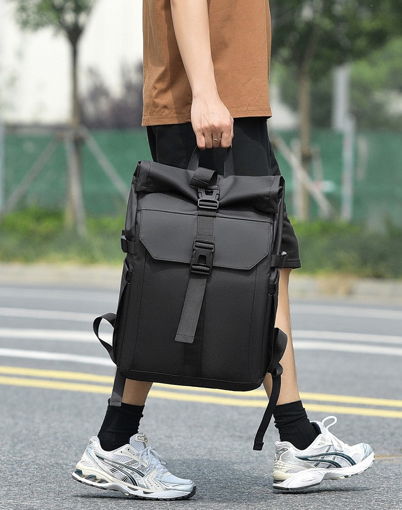 Men's Backpack Roll Top Bag Waterproof Laptop Compartment for Work Travel School Bag Hiking Bookbag Mens Gifts