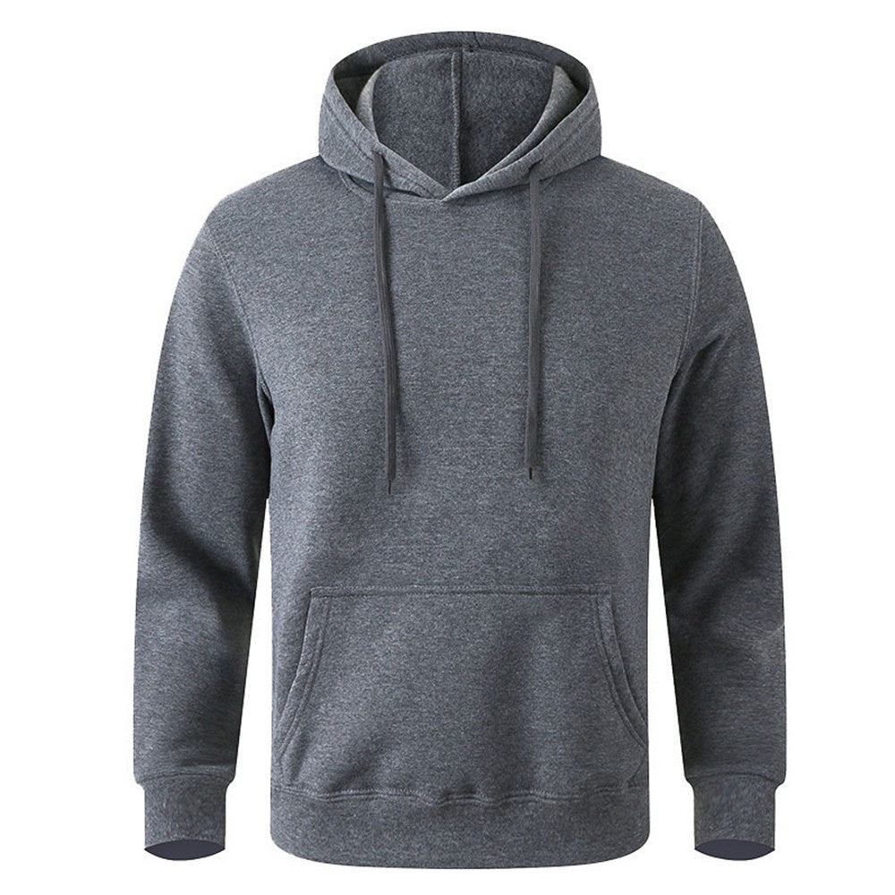 Men's and Women's Warm Sweatshirt Casual Solid Color Streetwear Pullovers Sport Fitness Pocket Hoodies Multi Color