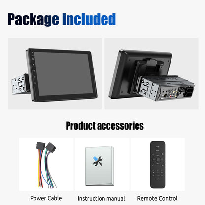ESSGOO 9" Single 1 Din Car Stereo Radio Touch Screen Wireless Apple CarPlay & Android Auto MP5 Player Head Unit Bluetooth FM SWC
